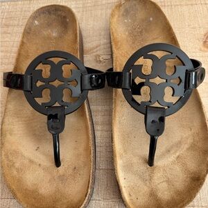 Tory Burch Black and Tan Sandals